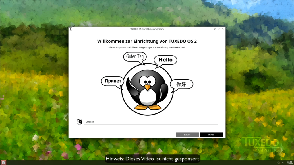 Tuxedo OS 2 Einrichtungsprogramm